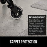 GORILLA GRIP Slip Resistant Office Chair Mat for Carpet Floors, Smooth Glide Under Desk Carpeted Floor Protector, Heavy Duty Plastic Computer Mats, Rolling Work and Gaming Chairs, 32.5x48 Lip, Clear