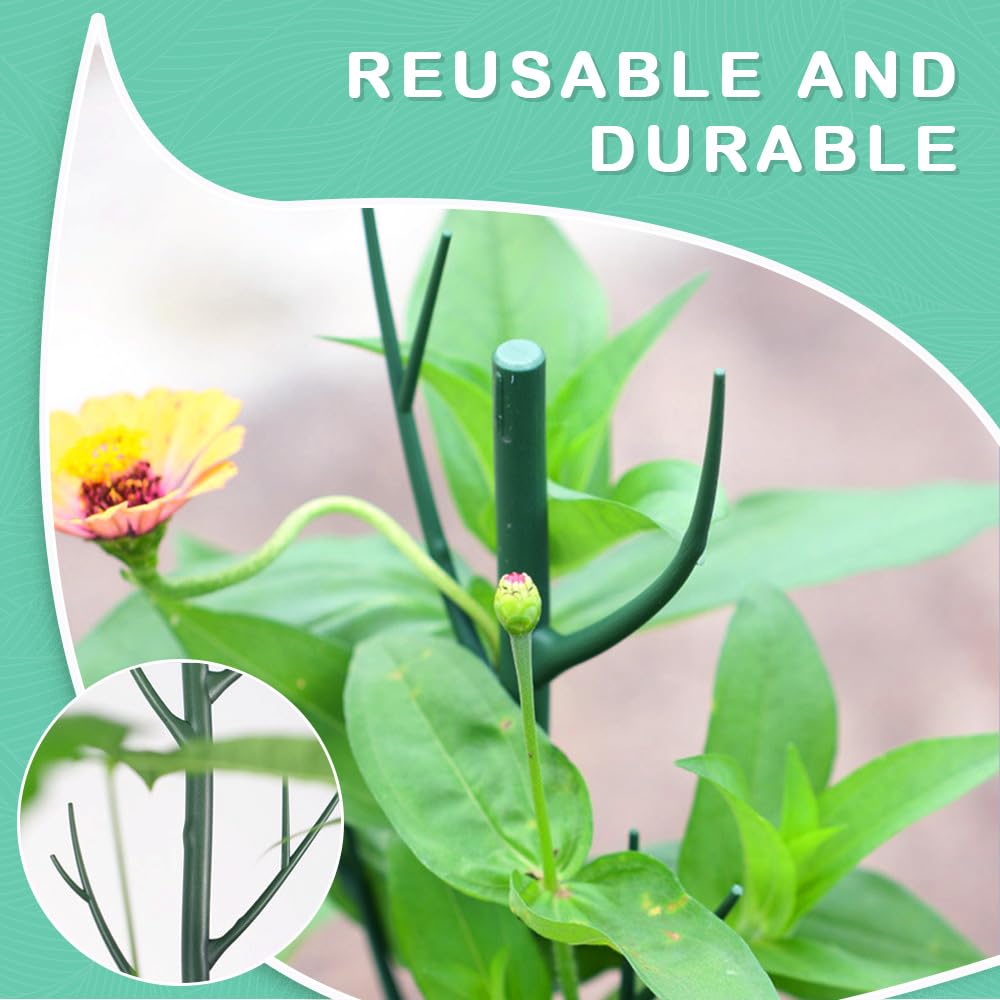 Plant Stakes Set, Stackable Monstera Plant Support, Garden Plant Support Stakes for Indoor Outdoor Plants, Climbing Structures Holder Stick Moss Pole for Support Tall Potted Plants (Green 5 Pack)