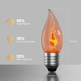Hompavo Upgraded Flame Light Bulbs, E26 Flickering Fire Light Bulbs Flame Candle for Halloween Christmas Party Patio Porch Home Indoor & Outdoor Decorations - 10 Pack