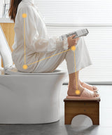 Bamboo Toilet Stool, 6.5" Toilet Stool Squat Adults & Kids, Portable Simple Curve Squat Toilet Potty Stool, Non-Slip Poop Stool for Bathroom, Improve Squatting Posture and Comfort (Brown)