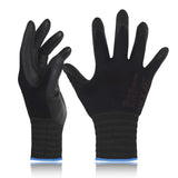 DEX FIT Nitrile Work Gloves FN330, 3D-Comfort Stretchy Fit, Firm Grip, Thin & Lightweight, Touch-Screen Compatible, Durable, Breathable & Cool, Machine Washable; Black XS (6) 12 Pairs
