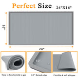 Water Cooler Mat, 24'' x 16'' Non-Slip Water Dispenser Mat with Raised Edge, Waters Cooler Floor Tray for Bedrooms, Kitchens, Offices, Bars, Easy to Clean, Grey