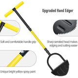 Byhagern Professional Edge Lawn Tool, Heavy Duty Steel Half Moon & Saw-Tooth Blade for Clean Borders, Long Handle Reduces Back Strain, Manual Edger Ideal for Garden Edges, Sidewalks, Flower Beds