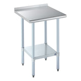 ROCKPOINT Stainless Steel Table for Prep & Work with Backsplash 24x24 Inches, NSF Metal Commercial Kitchen Heavy Duty Table with Adjustable Under Shelf and Table Foot for Restaurant, Home and Hotel