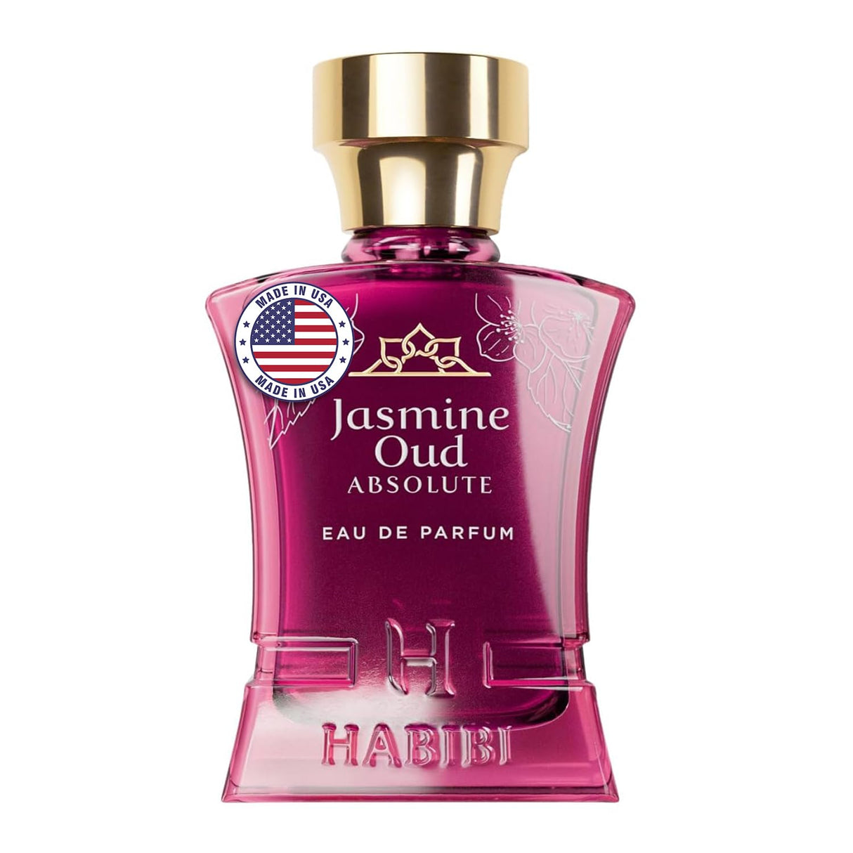 H HABIBI Jasmine Oud Absolute Arabian Oud Perfume for Women, Floral Long-Lasting Cologne For Women - Eau de Parfum (2.5 Oz) Oud Woody & Musk Perfume With Notes of Leather, Violet, Rose, & Tonka Bean