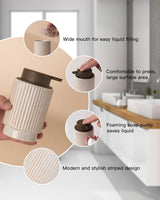 Foaming Soap Dispenser, Wood-Grain Plastic Soap Dispenser, 10 oz Refillable Bottle for Liquid Soap - Kitchen, Sink, Bathroom(Foaming)