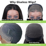 JIELIFA 28 Inch Glueless Wigs Human Hair Pre Plucked Pre Cut 180% Density Wear and Go Glueless Wig 13x4 HD Body Wave Lace Front Wigs Human Hair for Women Frontal Wig with Baby Hair