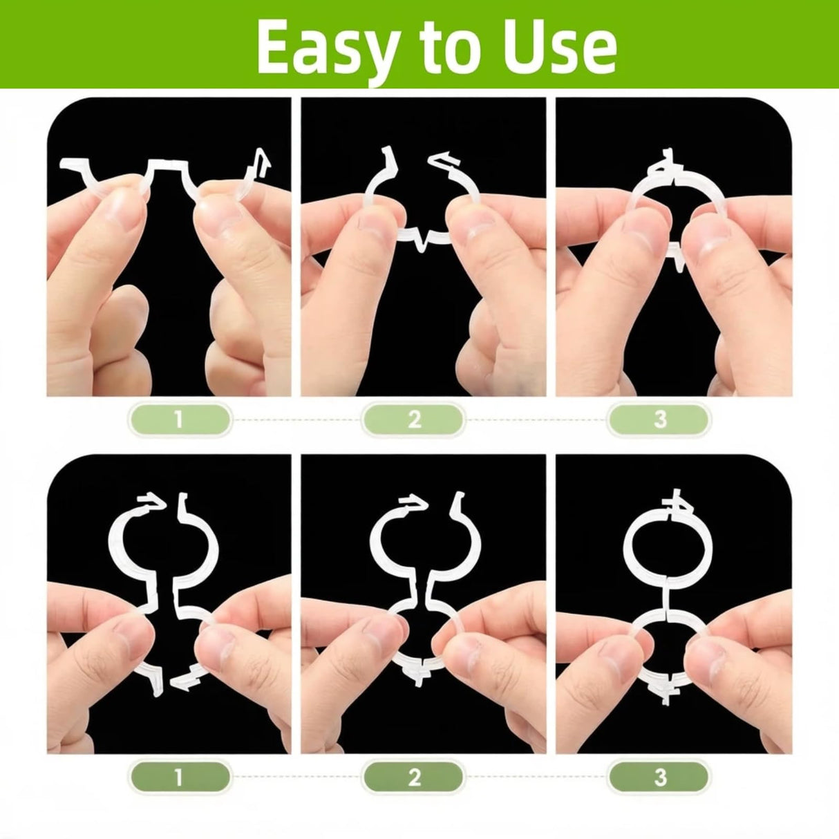 Hytihtu 50Pcs Plant Support Clips Plastic Trellis Clips, Tomato Vine Clips