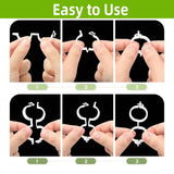 Hytihtu 50Pcs Plant Support Clips Plastic Trellis Clips, Tomato Vine Clips