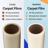 TapeManBlue Carpet Protection Film 24" x 200' roll, Self Adhesive Plastic Carpet Protector Film with Clean Removal & Easy Unwind, Durable Protection Tape to Shield Your Surface from Dirt and Spills