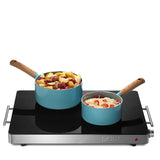 Magic Mill Large Electric Glass Top Food Warming Tray Buffet, Keep Your Food Hot During Holiday Parties, Adjustable Temperature Control, Stay-Cool Handles, Modern Stainless Steel Design, ETL Approved