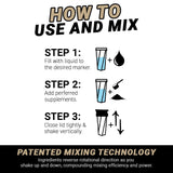 HELIMIX 1.5 Vortex Blender Shaker Bottle Holds Upto 20oz | No Blending Ball or Whisk | USA Made | Portable Pre Workout Whey Protein Drink Shaker Cup | Mixes Cocktails Smoothies Shakes | Top Rack Safe