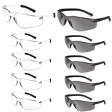 Salfboy Clear Safety Glasses Bulk of 10 ANSI Z87.1 Protective Eyewear Scratch-Resistant for Work, Lab, Construction