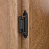Chibery 3/8 Inch Inset Cabinet Hinges, 25 Pairs(50 Pack) Self Closing Flush Face Mount Hinges with Door Bumper, Variable Decorative Hardware for Bathroom, Furniture, Kitchen Cabinet Doors, Matte Black
