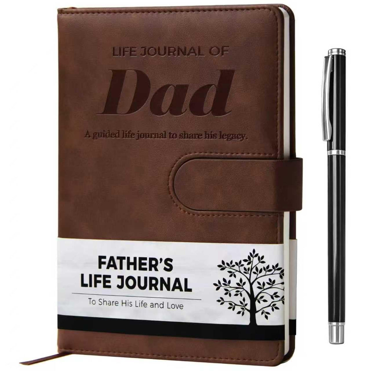 Christmas Gifts for Dad – Leather Guided Journal to Share His Life Story – Dad Birthday Gift from Daughter or Son - Legacy Memory Book Keepsake with Prompts - Ideal Gifts for Fathers Day