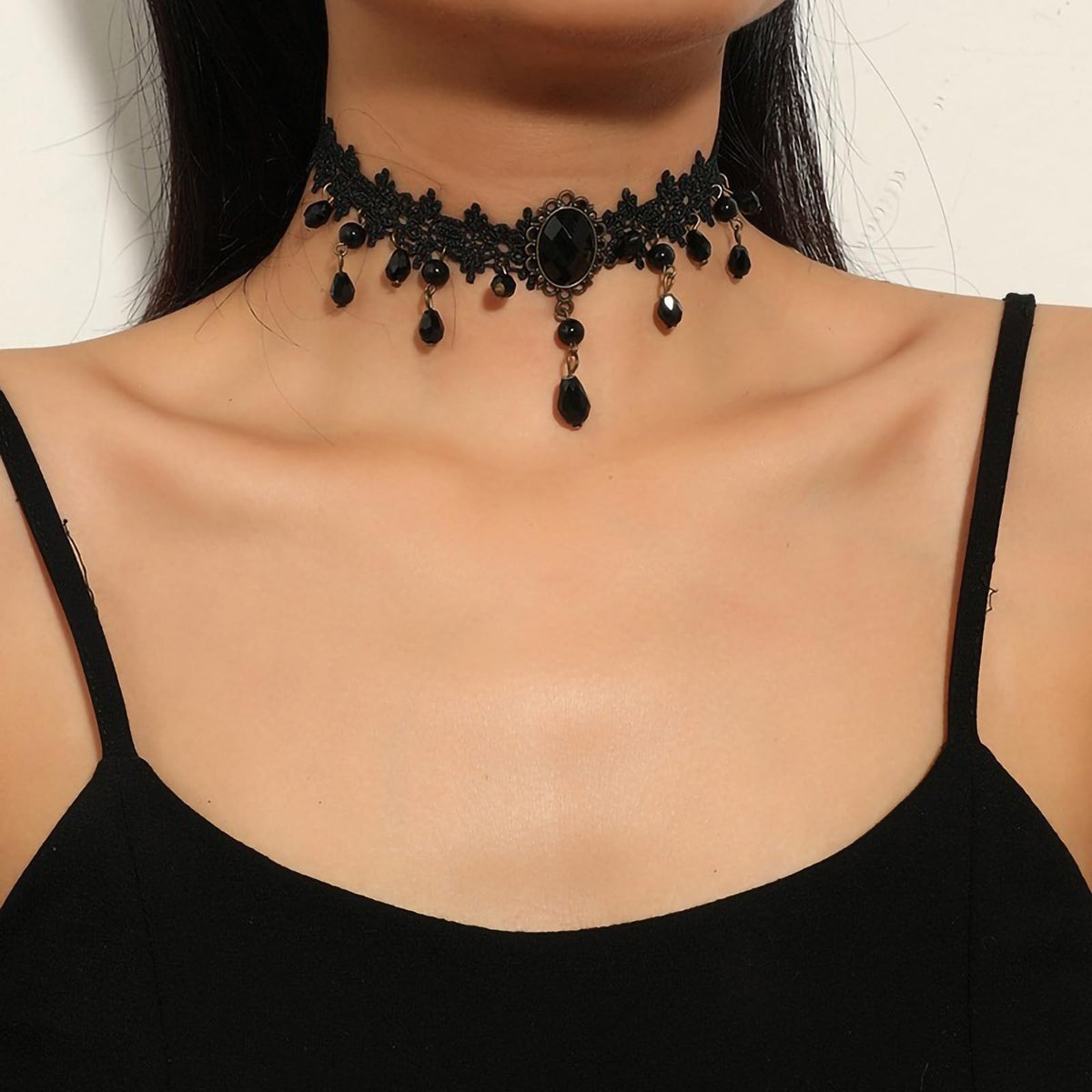 Fesciory Black Necklace for Women, Adjustable Daily Goth Jewelry Gift