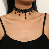 Fesciory Black Necklace for Women, Adjustable Daily Goth Jewelry Gift