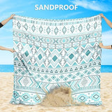 Beach Blanket Waterproof Sandproof Beach Mat 79" X 83" /10'x9'for 2-8 Adults Quick Drying Outdoor Picnic Mat Beach Accessories for Travel, Camping, Hiking