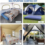 KAMPKEEPER Camping Cot,Camping Cots for Adults,Folding Camping Cot with Inflatable Air Mattress and Carry Bag,for Outdoor Travel Camp Beach Vacation (not Included The Airpump)