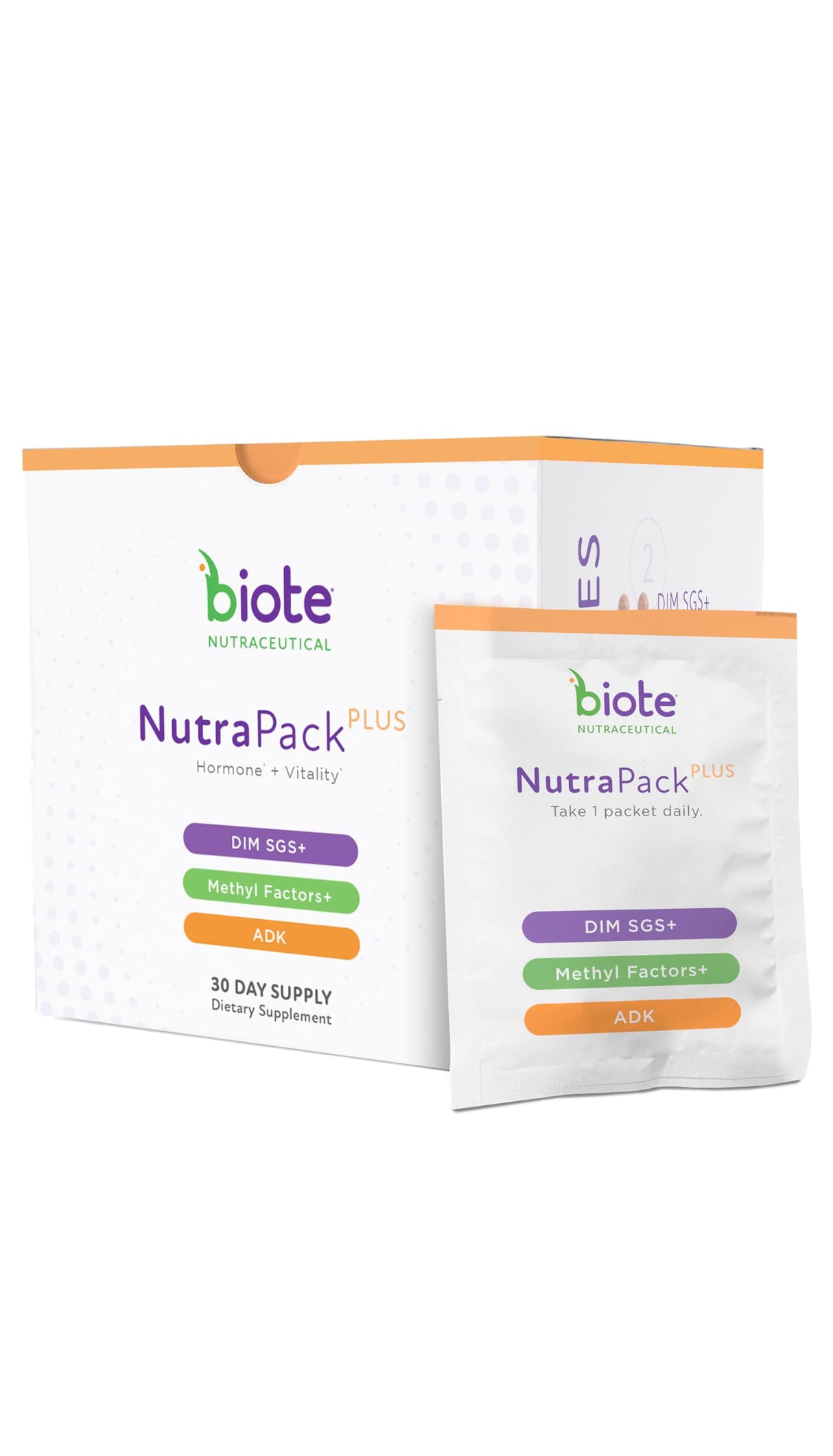 Biote Nutraceuticals - NutraPackPlus - Hormone Balance + Vitality Support (Daily Packets 30-Day)