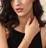 Wovanoo Tennis Bracelet for Women Cubic Zirconia Bracelets Adjustable Slider Bracelets Gold