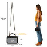 M-ioi-M Small Quilted Crossbody Bags for Women, Genuine Leather Shoulder Bags with Gold Chain Strap, Soft Lambskin Top Handle Flap Purses, Trendy Luxury Designer Lady Dressy Evening Handbags (Black)