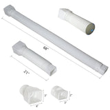 plusgutter White-2pack Rain Gutter Downspout Extensions Flexible, Drain Downspout Extender,Down Spout Drain Extender, Gutter Connector Rainwater Drainage,Extendable from 21 to 68 Inches