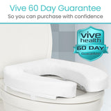 Vive Toilet Seat Riser for Seniors - Universal Fit - Raised Toilet Seat Cushion with High-Density Foam for Elongated & Standard - Firm Handle, Cushioned & Padded - Elevated Medical Handicap Lifter