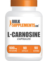 BulkSupplements.com L-Carnosine Capsules - Carnosine Supplement, Antioxidants Supplement, Carnosine 500mg - Gluten Free, 1 Capsule per Serving, 90 Capsules (Pack of 1)