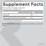 Sports Research® Creatine Monohydrate Capsules - May Support Workout Recovery, Lean Muscle gain, Performance and Strength* - Non-GMO, Vegan Certified - 5g per Servings - 30 Servings