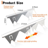 Stove Gap Covers Stainless Steel, 2 Pack Stove Gap Filler Easy Retractable Length 13.8" to 27.5", Width 0.79" ALMCALS Range Trim Kit, Heat Resistant Guard Between Stove Top & Counter