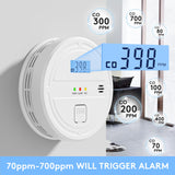 4 Packs Smoke & Carbon Monoxide Detector Battery Operated,2-in-1 Smoke Detector Carbon Monoxide Detector Combo,Smoke Alarm with Digital Display for Home
