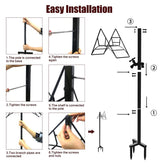 Artigarden Garden Hose Holder Stand with Brass Spigot Faucet Freestanding