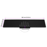 FUNSUEI 4 PCS 6 x 24 Inch Black Rubber Bar Mats, Rubber Bar Service Spill Mat, Non Slip Bar Top Mat, PVC Bar Drink Pad for Home Kitchen, Pubs, Restaurants