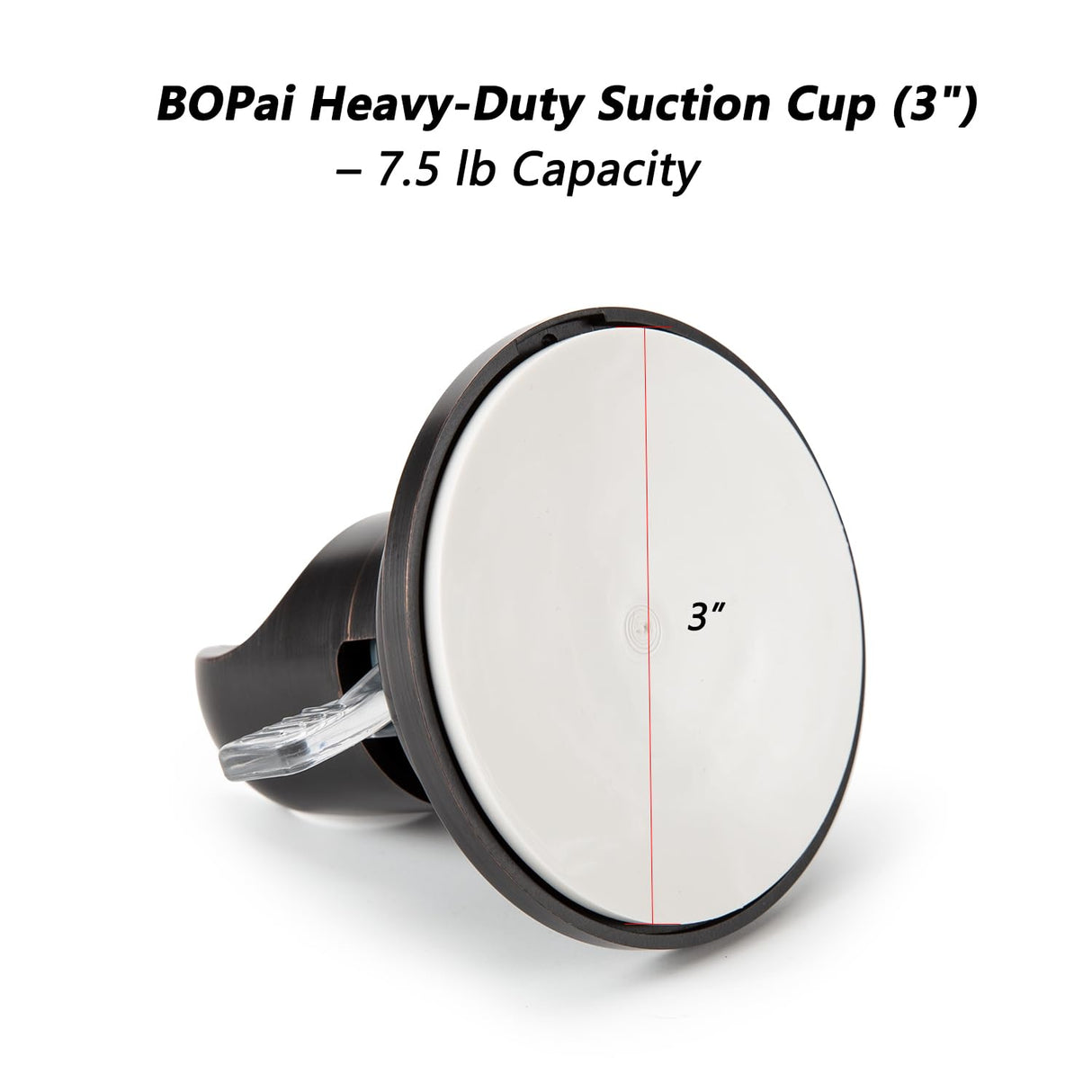 BOPai Suction Cup Shower Head Holder for Handheld Shower – No Drill, for Smooth Surfaces Only, Vertical Mount Only, Oil Rubbed Bronze