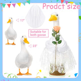 JcHrmers Bride Porch Goose Outfits 23"/ 17'' Cement Goose Decor Garden Party Yard Lawn Geese Outfit (Bride)