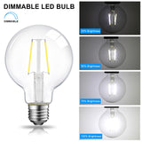ENERGETIC SMARTER LIGHTING 5W Dimmable G25 LED Edison Light Bulb, G25 (G80) Globe Bulb, 60W Equivalent, 5000K Daylight, Christmas Light, E26 Standard Base, ETL Listed, 6-Pack