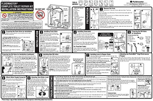 Fluidmaster 400AKR Universal All in One Toilet Repair Kit for 2-Inch Flush Valves, Easy Install
