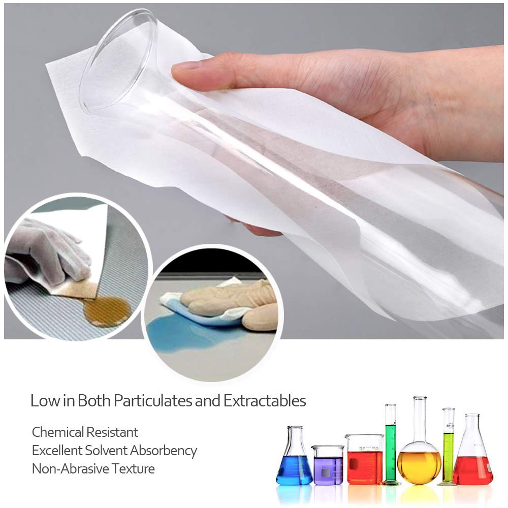 AAwipes Lint Free Wipes Cleanroom Wipes Nonwoven Auto Paint Prep Cellulose/Polyester Blend (9"x9" 300 Pcs, 56 GSM) General Purpose Lab Use (NW05609)