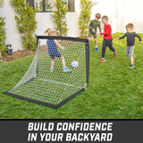 GoSports Portable Soccer Goals for Kids - 13 Color Options - Choose 4 x 3 ft or 6 x 4 ft - Team Tone Pop Up Nets for Backyard