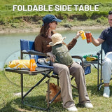 TIMBER RIDGE XXL Oversized Directors Chair 600lbs - Heavy Duty Camping Chair with Cooler Bag & Table, Portable Folding Chair with Wide Seat for Tailgating, Patio, Outdoor - Blue