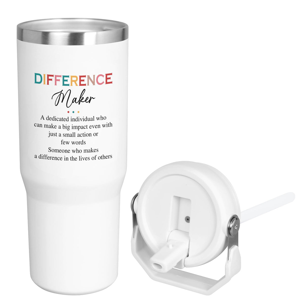 AXIARA Christmas Thank You Gifts for Women - Difference Maker 30 oz Stainless Steel Insulated Tumbler with Lid and Handle - Christmas Birthday Gifts for Teachers Boss Lady Coworkers