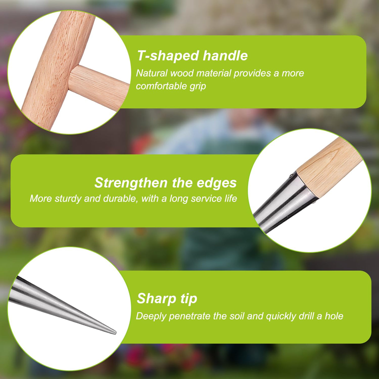 Mloiex Plant Hole Digger for Planting,Bulb Planting Tool，Garden Seed Planting Tool，Handheld Digger Garden Seed Planting Tool for Planting Tulip Daffodil Saffron Vegetable Seeds (1 Pcs)