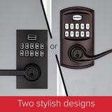 Kwikset SmartCode 917 Keypad Keyless Entry Traditional Residential Electronic Lever Deadbolt Alternative with Tustin Door Handle and SmartKey Security, Satin Nickel