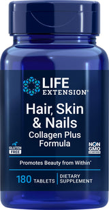 Life Extension Hair, Skin & Nails Collagen Plus Formula, 180 Tablets
