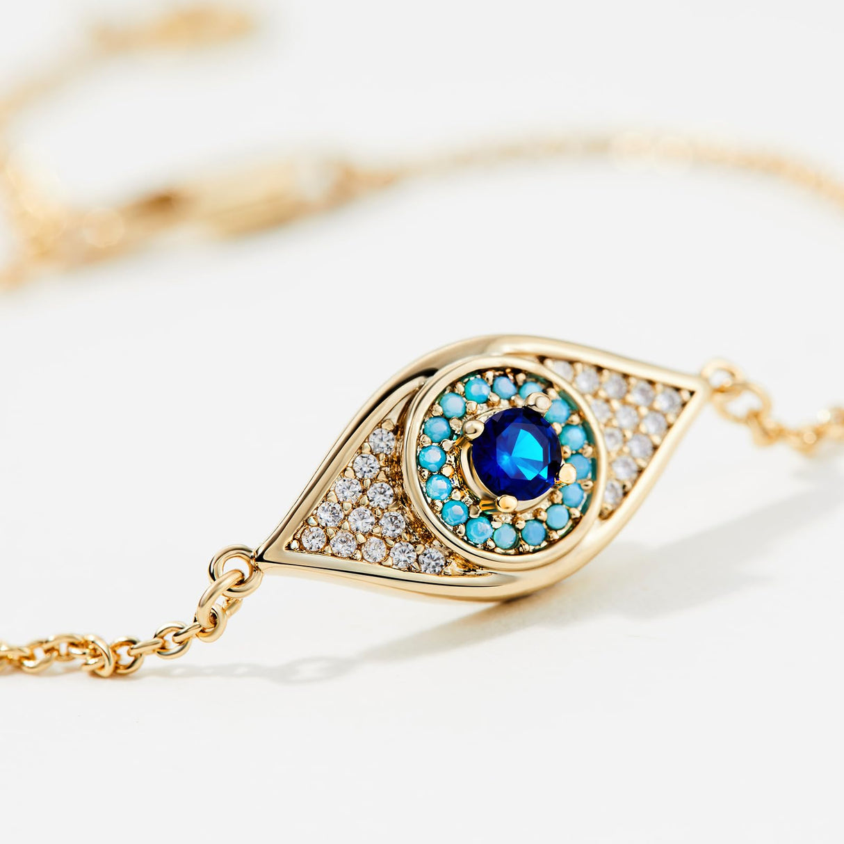 Cicy Bell Evil Eye Bracelets 18k Gold Plated Adjustable