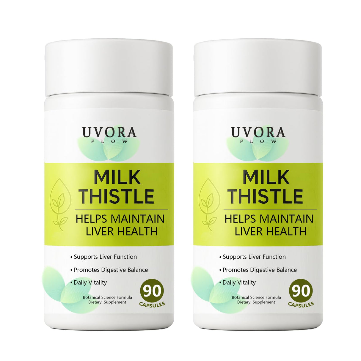 uvora Milk Thistle Capsules, Plant-Based Ingredient Formula with Turmeric, Inositol & Vitamin C – 60 Vegetarian Capsules, Non-GMO, Gluten Free