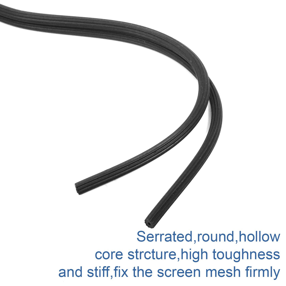 Lussgucc Window Screen Spline, 0.175" x 100' Replacement Round Black Window Screen Retainer Spline, Window Screen Repair