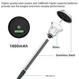 DERAYSION Solar Lights Outdoor Waterproof, Brushed Stainless Steel Glass Solar Pathway Lights, Auto On/Off Long-Lasting Outdoor Solar Lights for Garden, Landscape, Path, Yard 6 Pack
