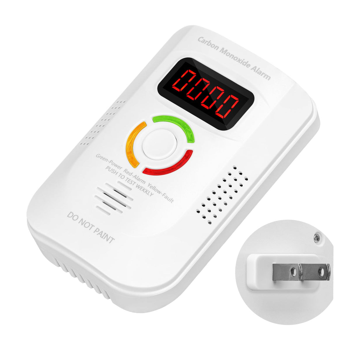 Advanced Detection Device with Alerts Systems Home Safe Carbon Monoxide Alarms ABS for Indoor Air Assurances Office Hotel Alarm